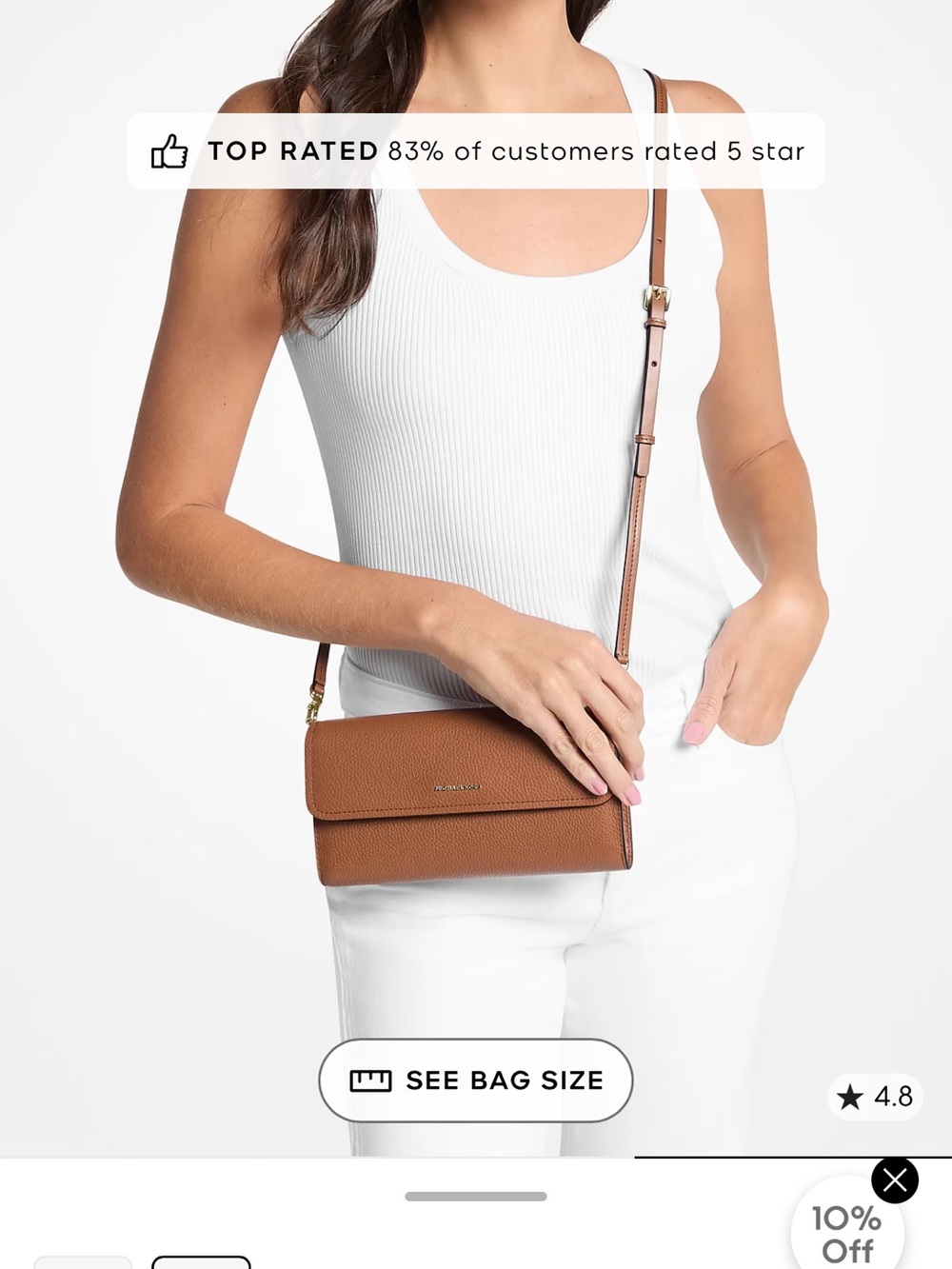Michael kors Jet Set Small Pebbled Leather Smartphone Crossbody Bag